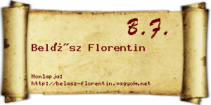 Belász Florentin névjegykártya